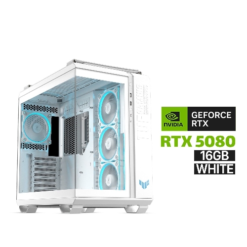 Picture of RYZEN 9-9950X3D,ROG STRIX X870-A MB,64GB D5 RAM (6000)White,2TB NVMe SSD GEN-4, RTX 5080 16GB White,1000 WATT GOLD PSU,Tryx Panorama SE 360 ARGB Liquid Cooler,Lian-Li Strimers ARGB Cables,Asus TUF GT502 Horizon Case White,3x RGB Fans White,Win 11 Pro