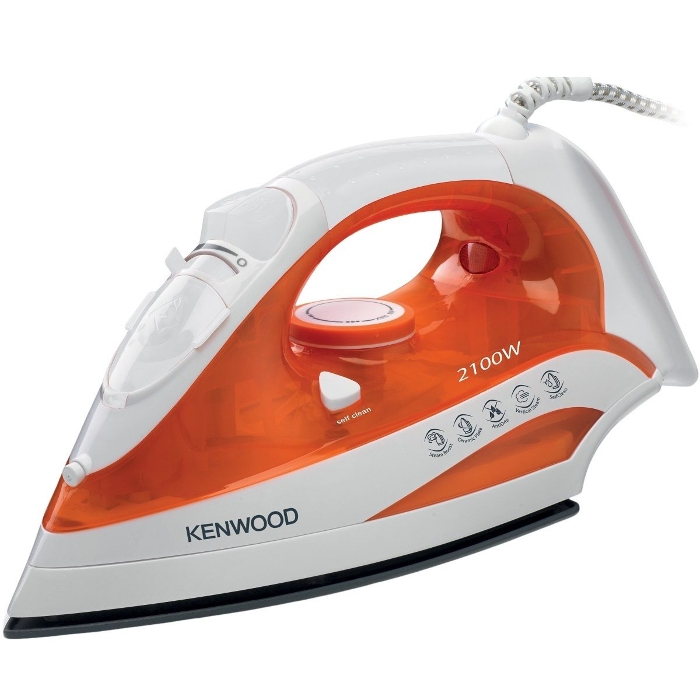 Picture of Kenwood Steam Iron Ceramic Plate 2100 Watts, White/Orange - STP50.000WO