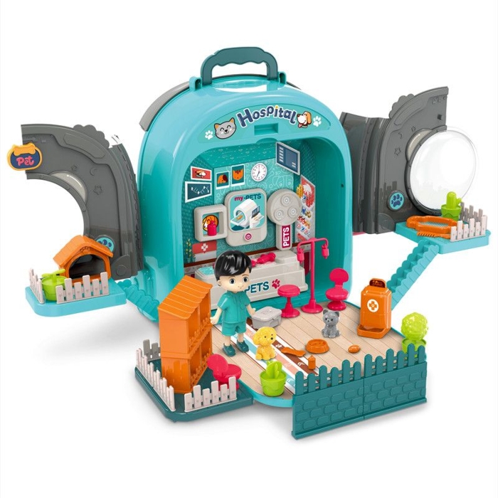 صورة لعبة ٣ في ١ حقيبة كتف للحيوانات الأليفة مع قطة. مجموعة ألعاب مزدوجة الجوانب. الحجم الاحترافي: ٥٠.٦ × ٣٥.٤ × ٣٠ سم (٠٠٨-٩٩٨-٢)