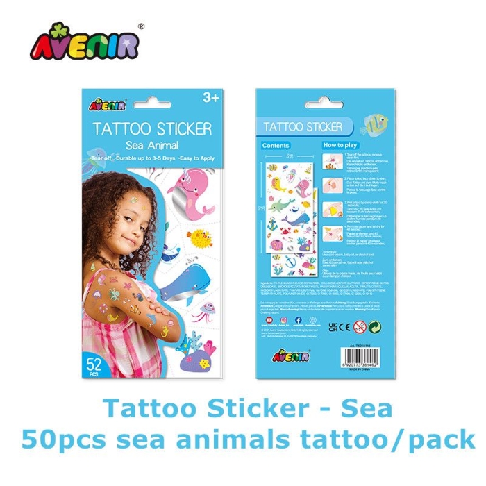 Picture of AVENIR Avenir Tattoo Sticker - Sea Animal Seriesinclude 52 pieces, easy to use and remove,  in box, 3+ ( TS218146 )