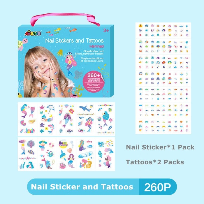 Picture of AVENIR Avenir Nail Stickers & Tattoos: Mermaid SeriesInclude 260 pieces, easy to use and  remove, in box, 3+ ( NA218204 )