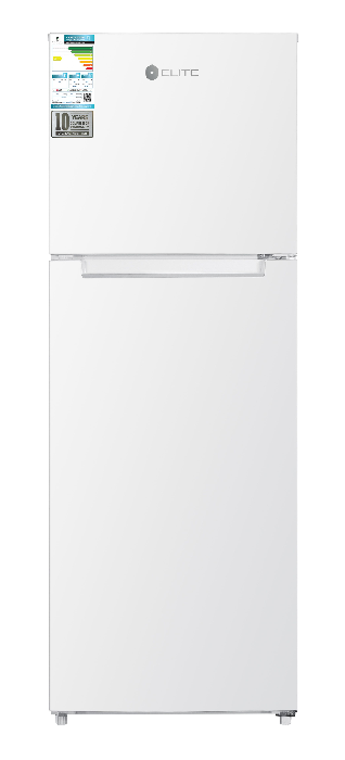 Picture of Elite Top Mount Refrigerator 356L, 12.6 Cft, Wire Shelf, Lock & Key, LED Light, Inverter Compressor, White - ETM450WN