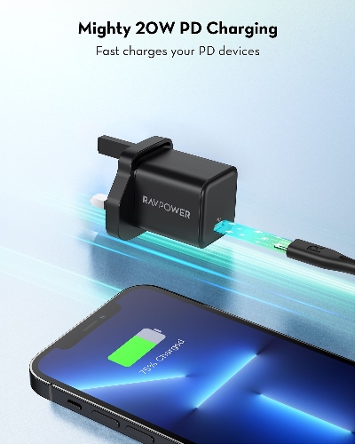 Picture of RAVPOWER RP-PC167 PD 20W Wall Charger 1C BLACK