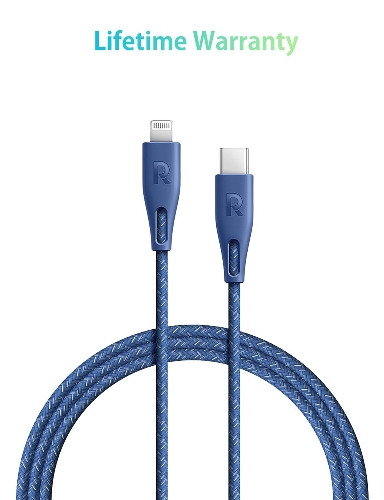 Picture of RAVPower RAV Type-C to Lightning Cable 1.2m Nylon Blue-RP-CB1017