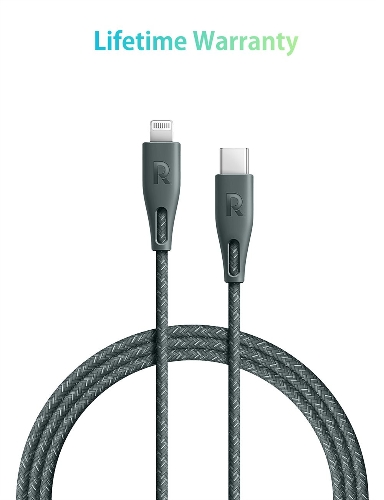 Picture of RAVPower RP-CB1018 Type-C to Lightning Cable 2m Nylon Green 