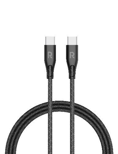 عرض تفاصيل كابل شحن سريع من Ravpower Type-C إلى -C بطول 2 متر وقوة 60 واط -CB1031 أسود