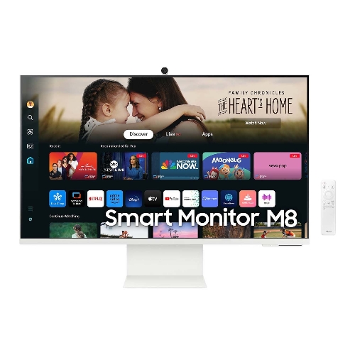 Picture of Samsung M80D Smart Monitor, 32" 4K UHD VA Display, 60Hz Refresh Rate, 4ms (GtG) Response Time, Wi-Fi 5 & BT 5.2 Connectivity, Built-In Speaker, Tizen Operating System, White | LS32DM801UMXUE