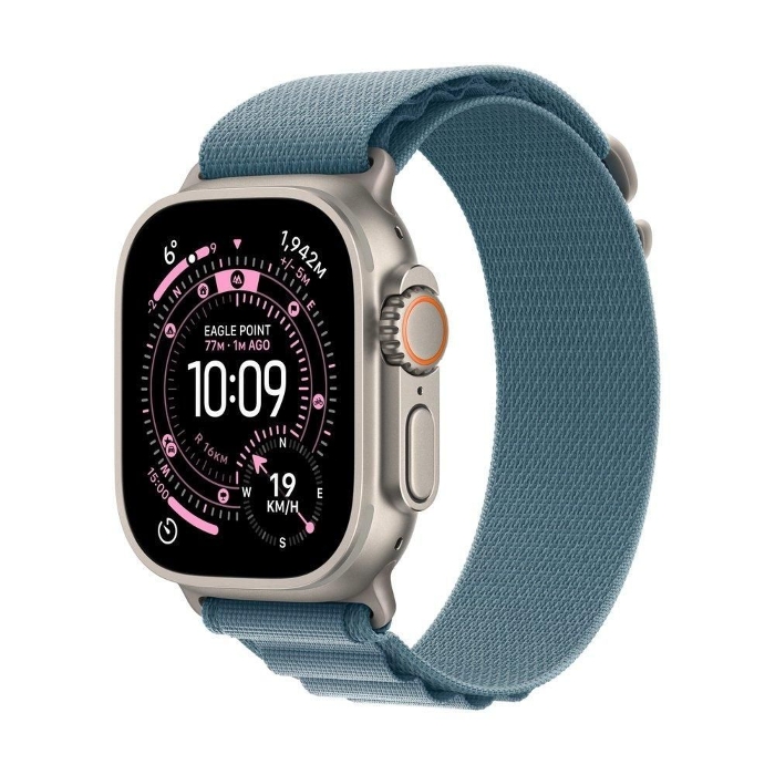 Picture of Apple Watch Ultra 3 GPS + Cellular 49mm Natural Titanium Case with Light Blue Alpine Loop – Medium