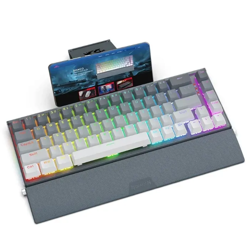 Picture of Redragon Shaco K641 Pro Wireless Aluminum Keyboard Red Switch - Grey White (English)