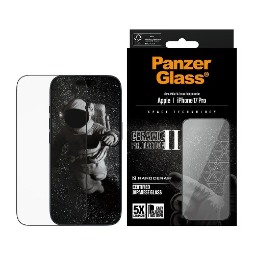 Picture of PanzerGlass® Ceramic II Screen Protector iPhone 17 Pro | Ultra-Wide Fit w. EasyAligner
