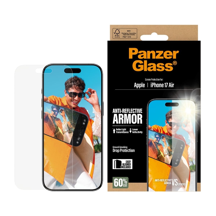 Picture of PanzerGlass® Anti-Reflective Armor Screen Protector iPhone Air w. EasyAligner