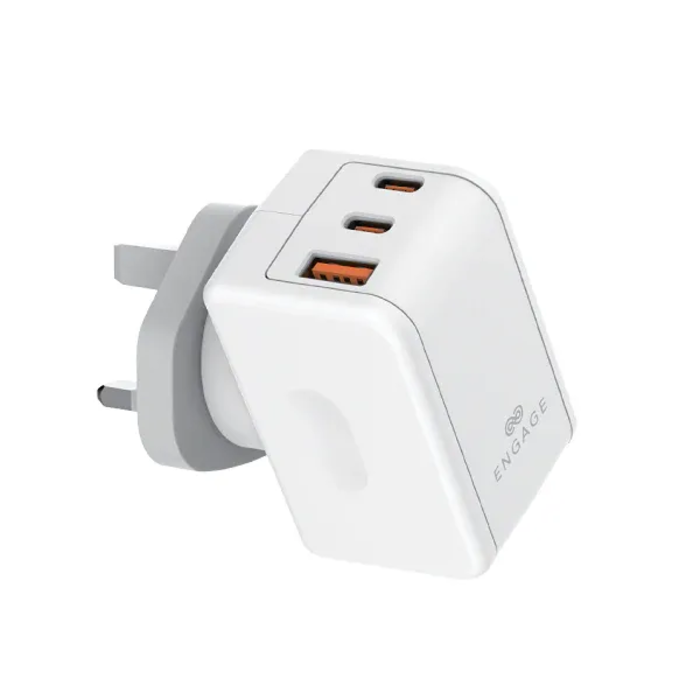 صورة محول طاقة إنجي ثنائي المنفذ، 65 واط، مع قابس دوار 180 درجة (8954526522392)