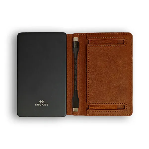 Picture of ENGAGE 5000MAH MAGNETIC POWERBANK WALLET (DARK BROWN)