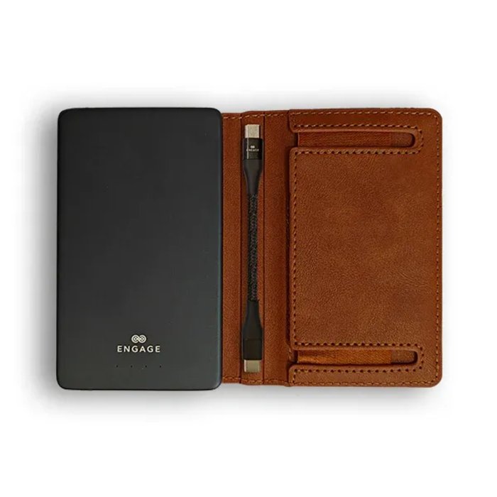 Picture of ENGAGE 5000MAH MAGNETIC POWERBANK WALLET (DARK BROWN)