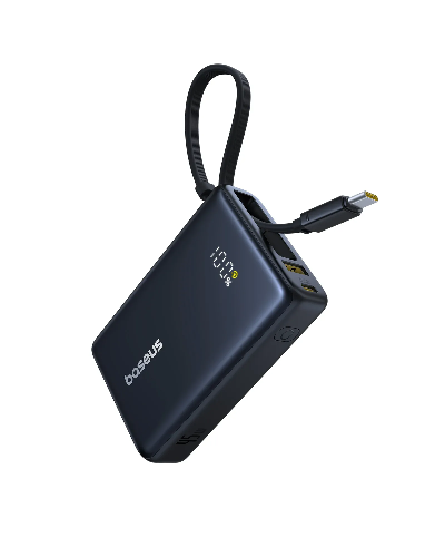 Show details for Baseus PicoGo Digital Display Power Bank with Built-in UBB-C Cable 10000mAh 45W - Cosmic Black
