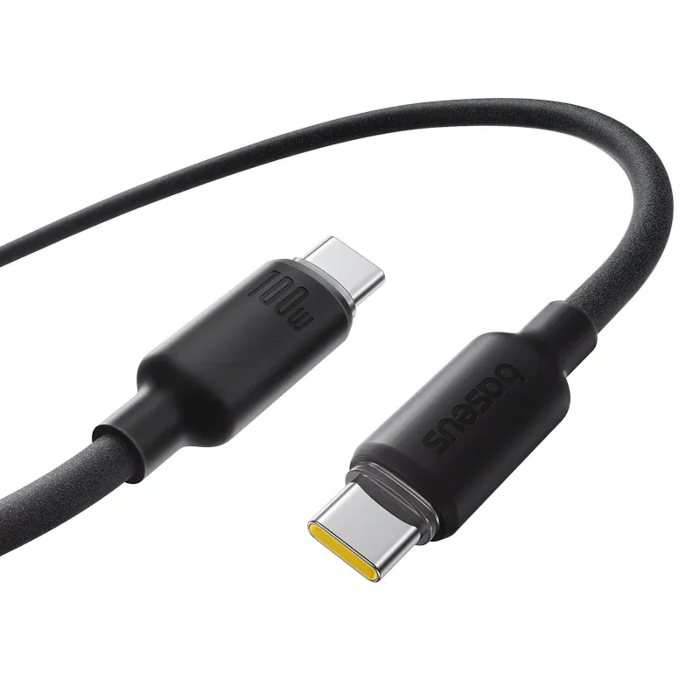 Picture of Baseus Foamed Silicone Fast Charging Data Cable USB-C to USB-C 100W 1m - Comic Black