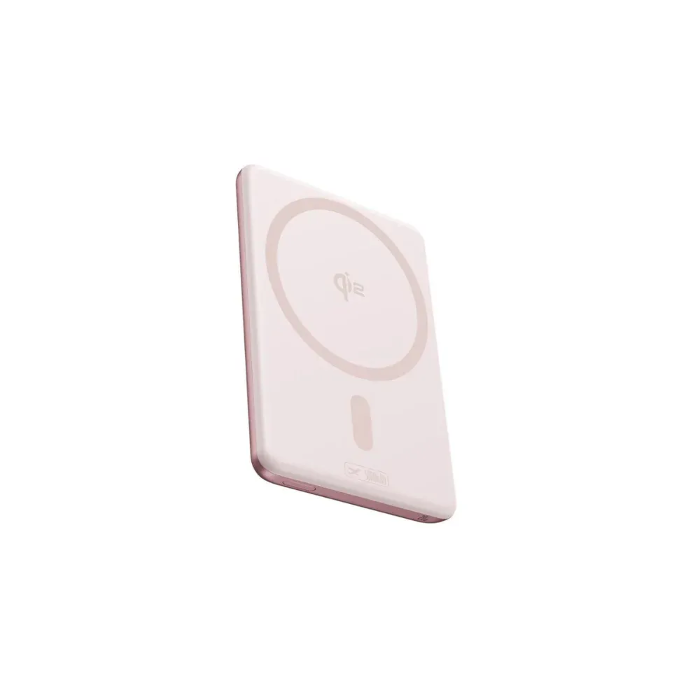 Picture of Baseus PicoGo AM31 Qi2 Ultra-Mini Magnetic Power Bank with Kickstand 5000mAh 20W - Nebula Pink