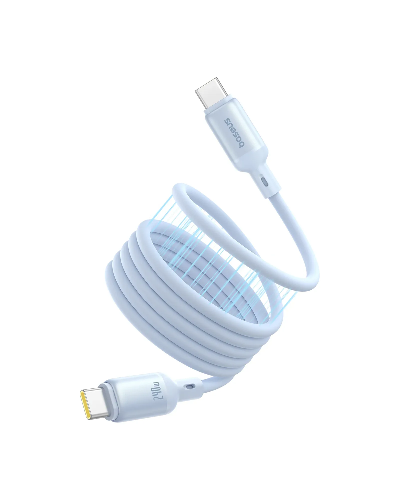 Show details for Baseus PicoGo Magnetic Liquid Silicone Fast Charging Cable USB-C to USB-C 240W 1m - Galaxy Blue