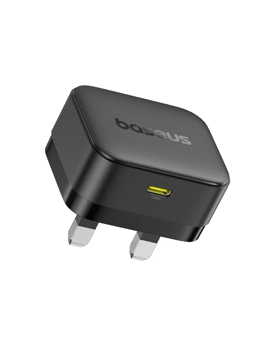 صورة شاحن سريع Baseus Palm 1C بقوة 30 واط - أسود عنقودي (مع كابل Baseus USB-C إلى USB-C بقوة 60 واط)