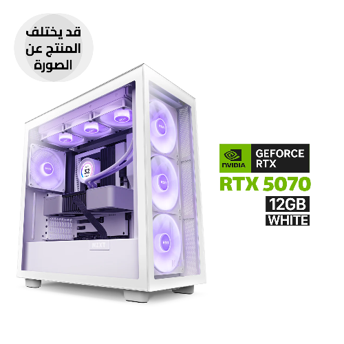 Picture of Gaming PC AMD Ryzen 7-9700X Processor, MSI B650 PLUS WIFI Motherboard, 32GB RAM DDR5, 1TB NVMe SSD, RTX 5070 12GB White, L360 Liquid Cooler White, 750 WATT GOLD PSU, NZXT H7 Elite Premium Mid Tower Case with 4 RGB Fans, Windows 11 Pro (License)