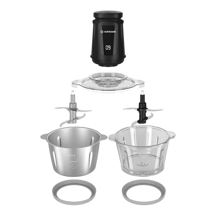 Picture of Nutricook XXL Food Chopper With 2L Glass & Stainless steel Bowl, 500W, NC-CH2000 - Black