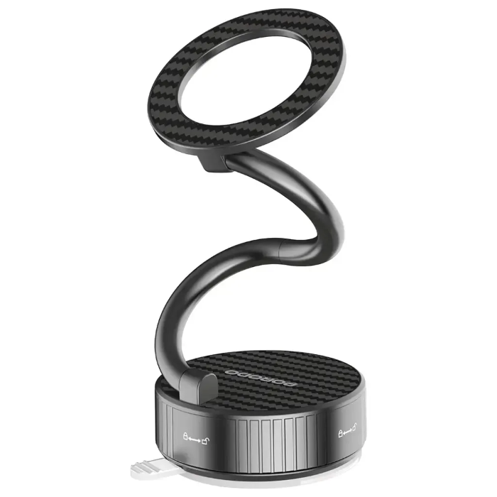 Picture of Porodo MagCurve Suction Phone Mount       Black  PDPH0H3BK