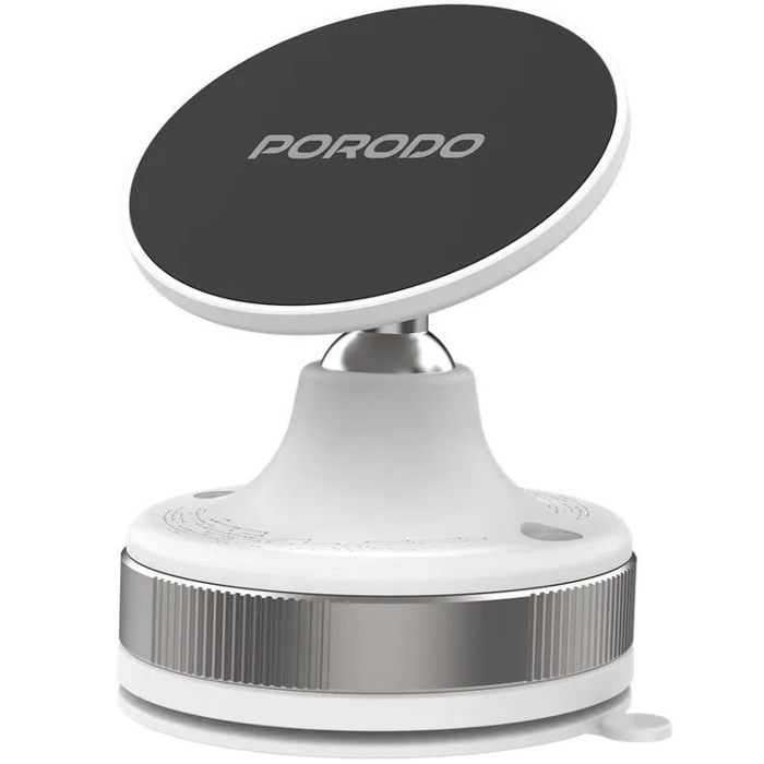 Picture of Porodo Vacuseal Smart Suction Magnetic Phone Mount  White   PD-HSM27-WH