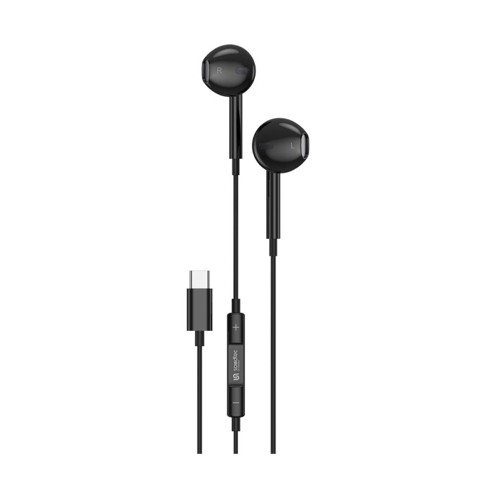 Picture of Soundtec By Porodo Stereo Earphones Type-C Connector 3-Button Controls  Black  PD-STCEP-BK