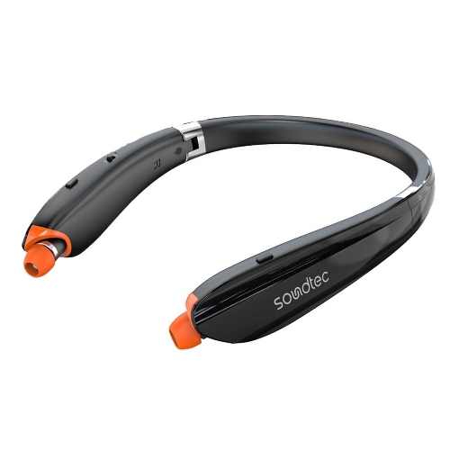 Picture of Porodo Soundtec Bluetooth Neck Band with Extendable Earbuds  Black  PD-STWLEP033-BK