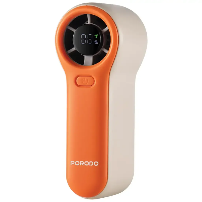 Picture of Porodo Lifestyle Pocket Size Handheld Fan         White/Orange  PDLSPF2228