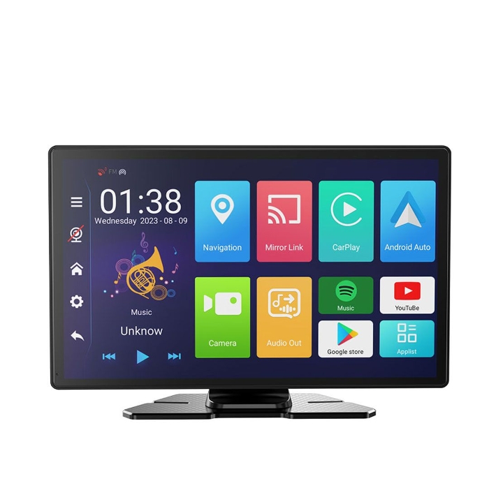 Picture of Porodo 9" Android Carplay Tablet & DVR Unlimited Multimedia & Video Recording - Black