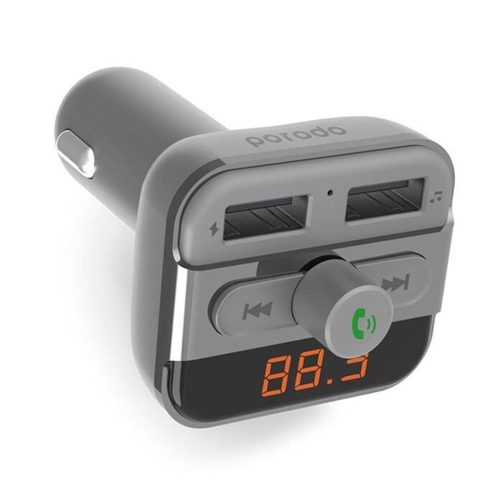 Picture of Porodo FM Transmitter and Fast Charging Car Charger 3.4 amp / 15W  - Black