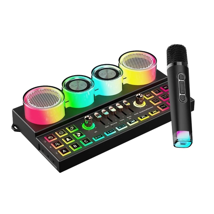 صورة Porodo Soundtec Audiolink خلاط صوت متعدد المنصات ومكبر صوت أسود  PD-ST21MIX-BK