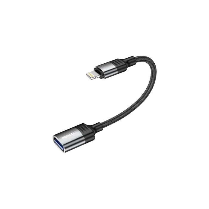 Picture of Porodo Lightning OTG Wire   Black  PD-CBL0021-BK