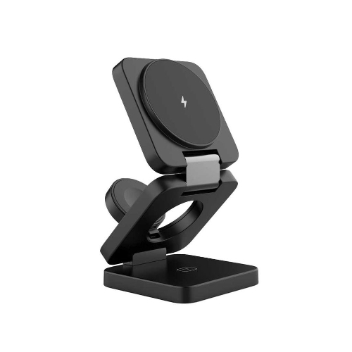 Picture of Porodo Multi-Device Wireless Charger Sleek, Lightweight And Travel-Friendly  Black  PD-3N1MWFC-BK