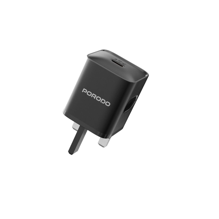 Picture of Porodo USB-C Power Delivery  Wall Charger  Black  PD-FWCH023-BK