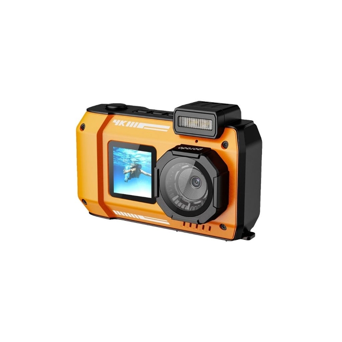 Picture of Porodo Waterproof Digital Camera Dual Screen & 18x Zoom  Orange  PD-CAMIP68-OG