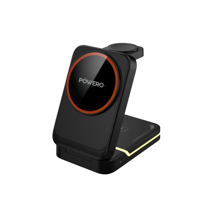 Picture of Powero+ Fold 3in1 wireless charging station Black PR-CH15W311-BK