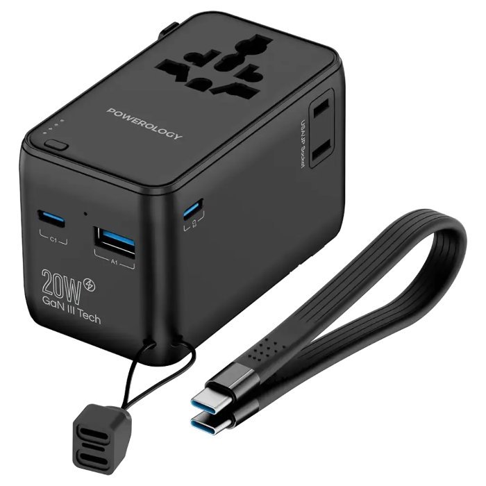 صورة باورولوجي 4AC | 2990 واط قطاع طاقة PD 20 واط أسود PWCUQC045BK