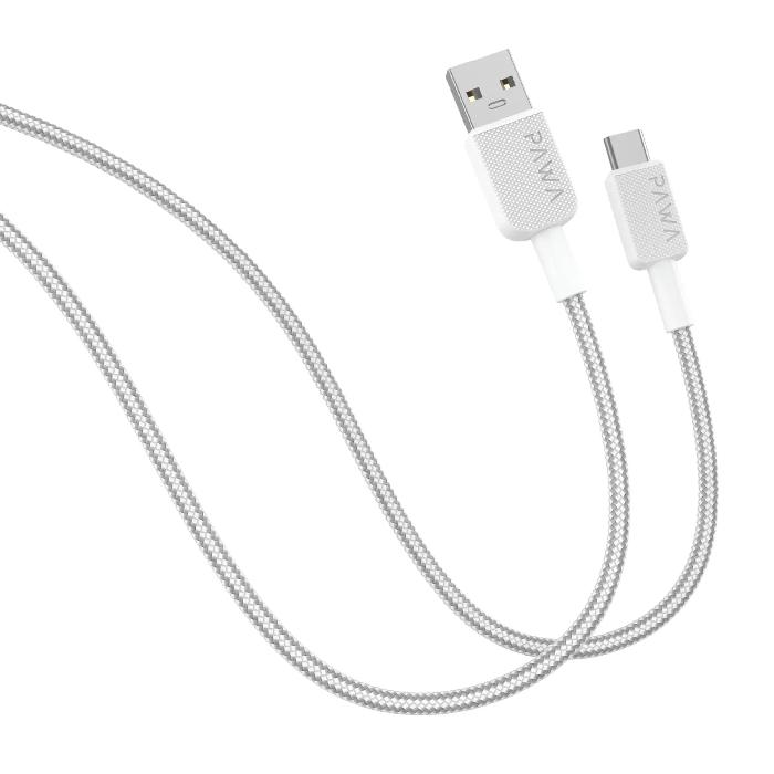 Picture of Pawa El Caro Series USB-A to Type-C Premium Braided Cable 1.2M  - WHITE