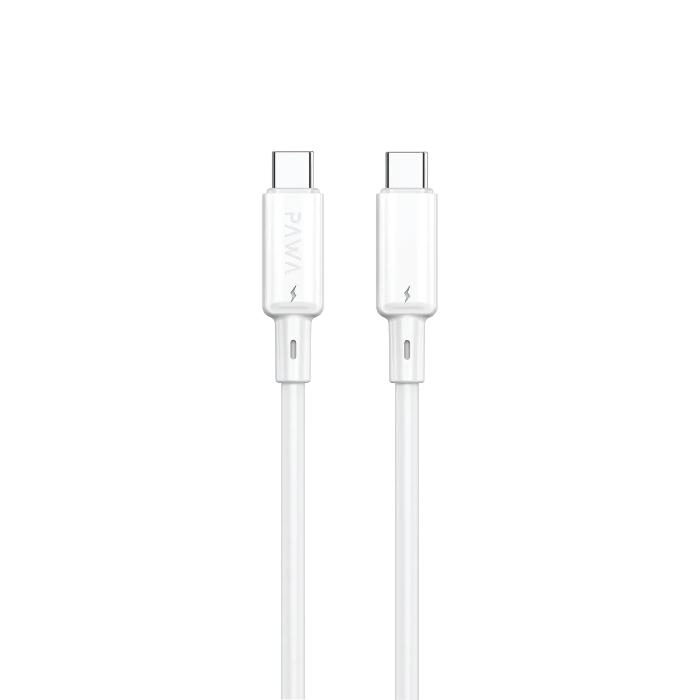 Picture of Pawa Lite 60W TYPEC to TYPEC Quick Charging PVC Cable 1.2M PW122 - White