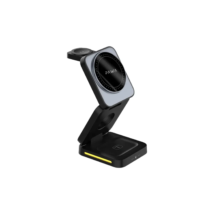 صورة شاحن لاسلكي قابل للطي باوا - أسود