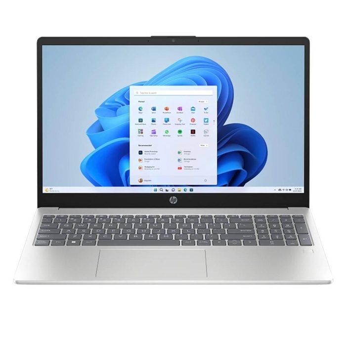 صورة لابتوب إتش بي، معالج إنتل i7، ذاكرة وصول عشوائي (RAM) سعة 16 جيجابايت DDR4، قرص SSD سعة 512 جيجابايت، معالج إنتل Iris Xe، شاشة 15.6 بوصة FHD، نظام التشغيل Windows 11 Home، 15-fd0215ne - فضي