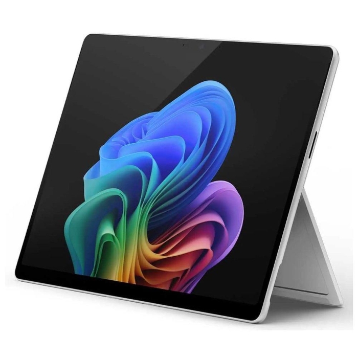 صورة لابتوب مايكروسوفت سيرفس برو، معالج سنابدراجون إكس إيليت، ذاكرة وصول عشوائي 16 جيجابايت، سعة تخزين SSD 512 جيجابايت، معالج رسومات كوالكوم أدرينو شاشة 13 بوصة، نظام التشغيل ويندوز 11 هوم، ZIA-00008 - بلاتينيوم