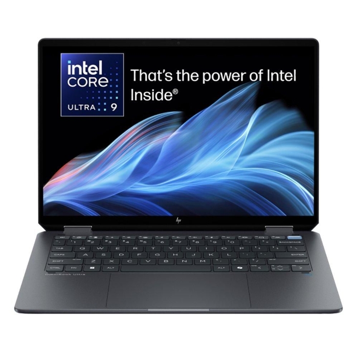 صورة لابتوب HP OmniBook Ultra Flip، معالج Intel Core Ultra 9، ذاكرة وصول عشوائي 32 جيجابايت، قرص صلب SSD بسعة 2 تيرابايت، معالج رسومات Intel Arc، شاشة 14 بوصة، نظام التشغيل Windows 11 Home، B2CN9EA#ABV – رمادي