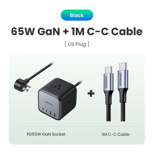 Picture of UGREEN USB-C Cable Aluminum Case with Braided 2m (Black) 100W