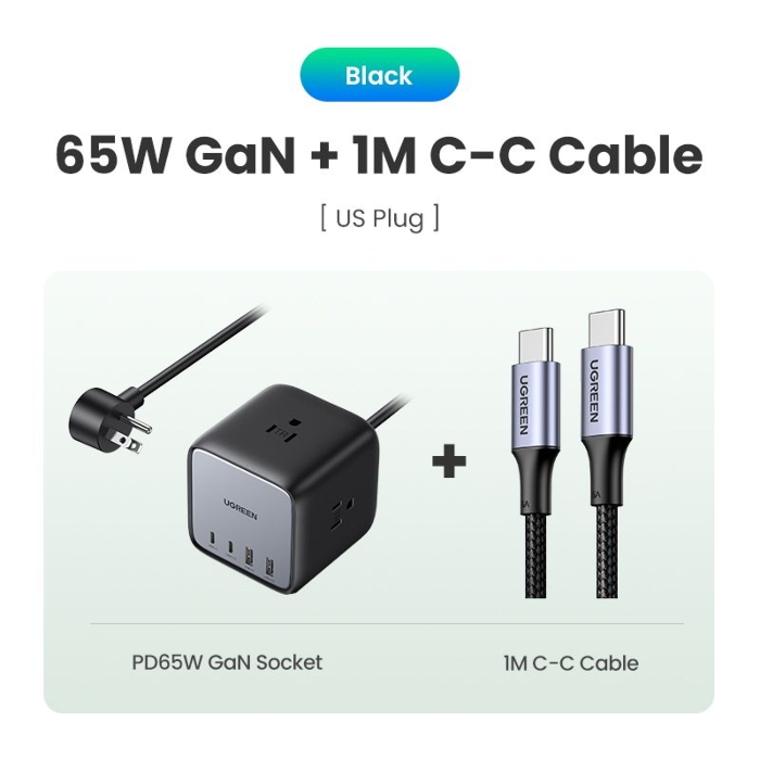 Picture of UGREEN USB-C Cable Aluminum Case with Braided 2m (Black) 100W