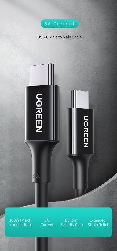 Picture of UGREEN USB-C 2.0 Charging Cable 100W 1m (Black)US300