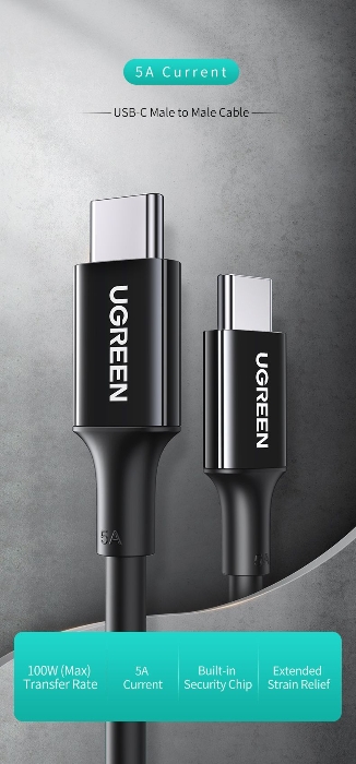 Picture of UGREEN USB-C 2.0 Charging Cable 100W 1m (Black)US300