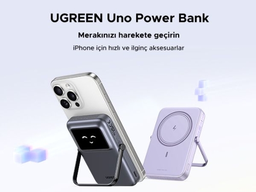 Picture of UGREEN Uno 10000mAh Magnetic Wireless 7.5W Power Bank 20W  Purple  
